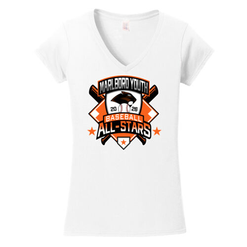 2026 ALL STARS - Softstyle ® Women's Fit V Neck T Shirt w/ Name/Number on Back Thumbnail